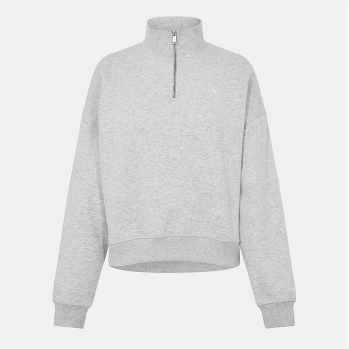 Jack Wills Astbury quarter Zip Top Grey Marl