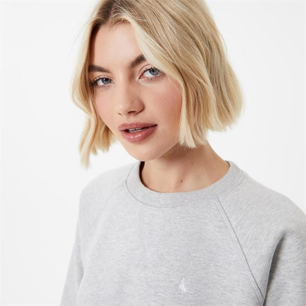 Jack Wills Astbury Raglan Crew Sweatshirt Grey Marl