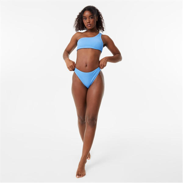 Jack Wills Asymmetric Crinkle Bikini Top Marina