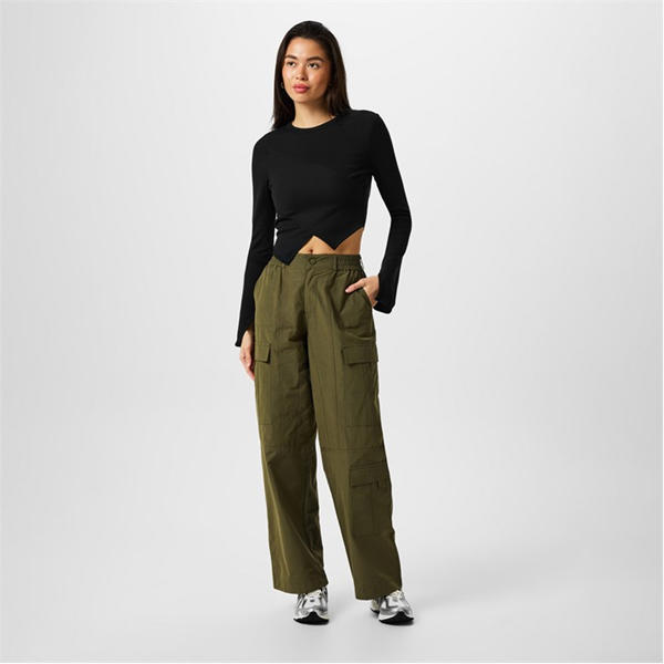 Jack Wills Asymmetric Rib Top Black