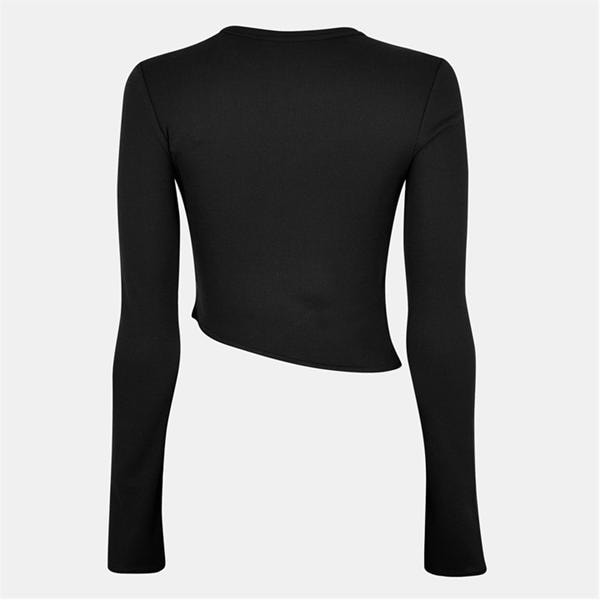 Jack Wills Asymmetric Rib Top Black