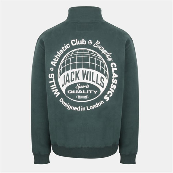 Jack Wills Athletic Quarter Zip Sn54 Dark Pine