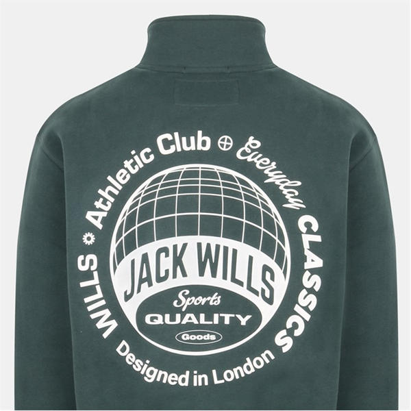 Jack Wills Athletic Quarter Zip Sn54 Dark Pine