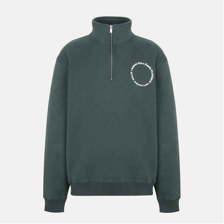 Jack Wills Athletic quarter Zip Sn54 Dark Pine