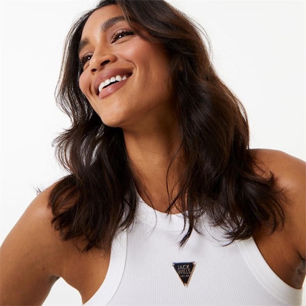 Jack Wills Badge Rib Tank Top White