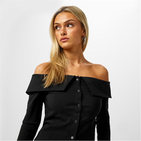 Jack Wills Bardot Shirt Womens Black