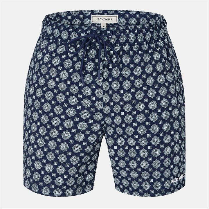 Jack Wills Baroque Swim Shorts Navy