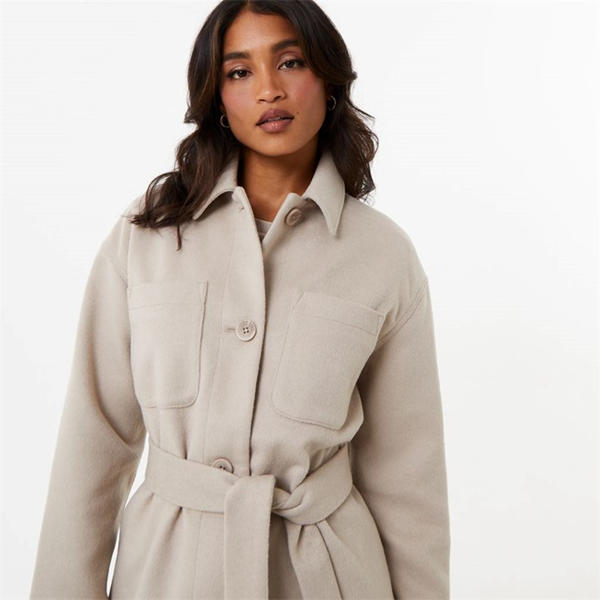 Jack Wills Belted Shacket Eggnog