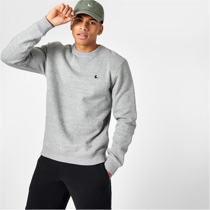 Jack Wills Belvue Logo Sweatshirt Grey Marl