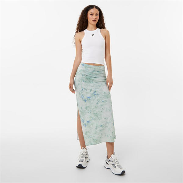 Jack Wills Bias Cut Midi Skirt Print