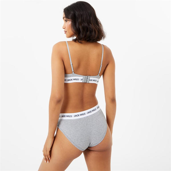Jack Wills Biddstone Multipack Bralette 2 Pack Grey Marl