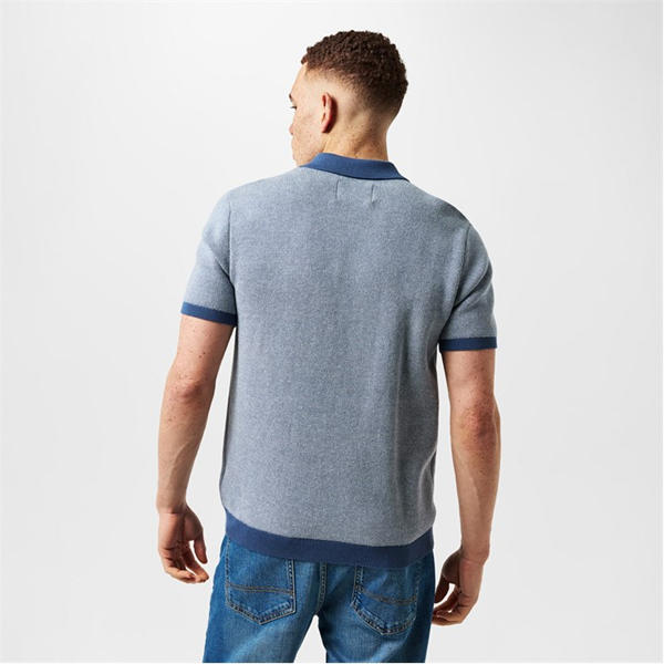 Jack Wills Birdseye Polo Shirt Indigo/Cream