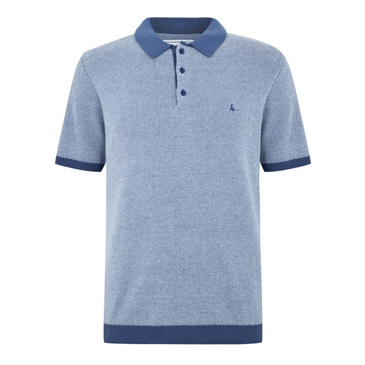 Jack Wills Birdseye Polo Shirt Indigo/Cream