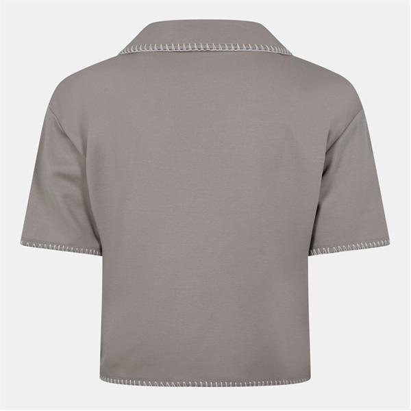 Jack Wills Blanket Stitch Polo Shirt Taupe