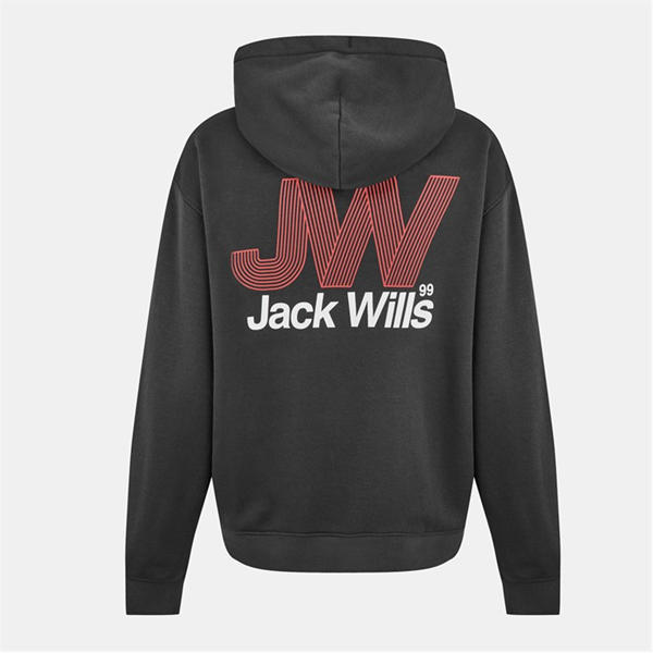 Jack Wills Blur Graphic Hoodie Forged Iron