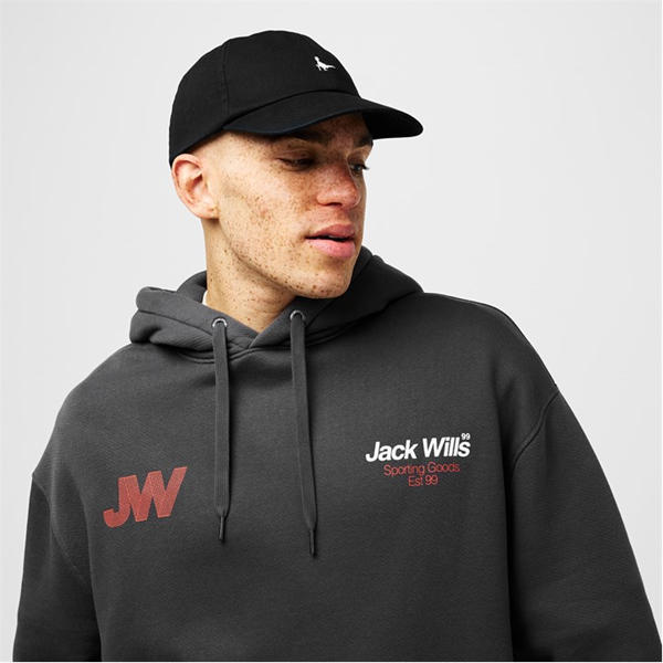 Jack Wills Blur Graphic Hoodie Forged Iron