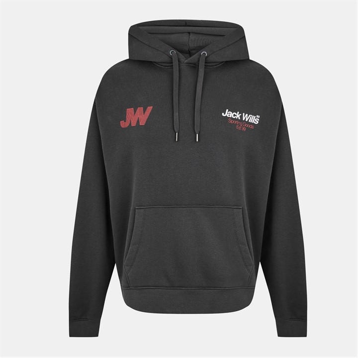 Jack Wills Blur Graphic Hoodie Forged Iron