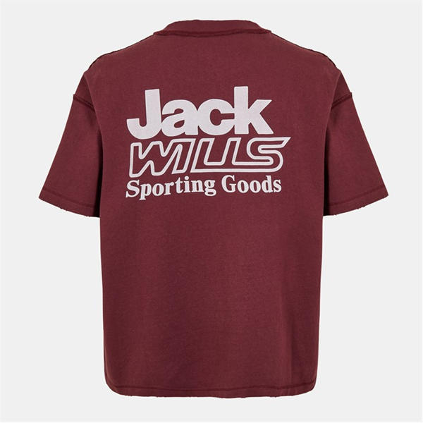Jack Wills Bold Graphic T Shirt Moltn Chocolate