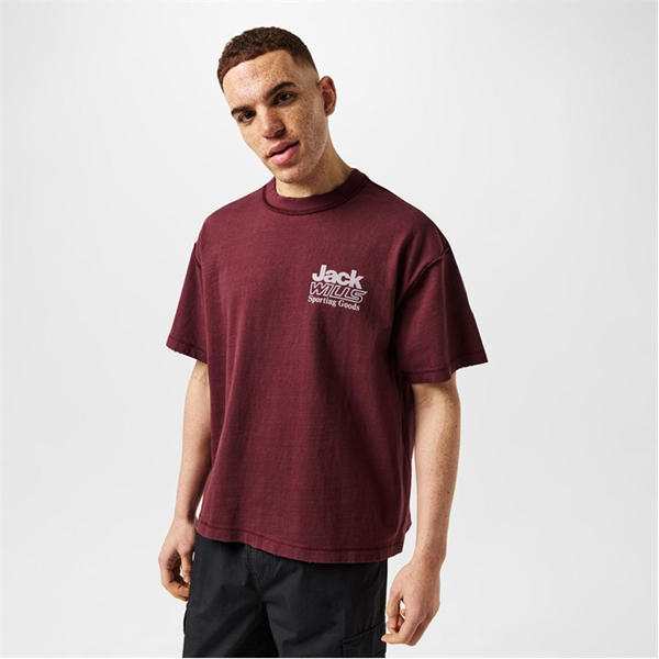 Jack Wills Bold Graphic T Shirt Moltn Chocolate