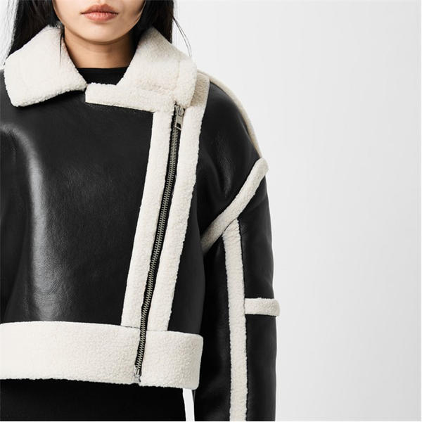 Jack Wills Borg Aviator Jacket Black