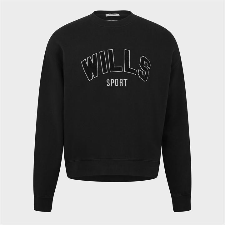 Jack Wills Boucle Graphic Crew Sweatshirt Washed Black