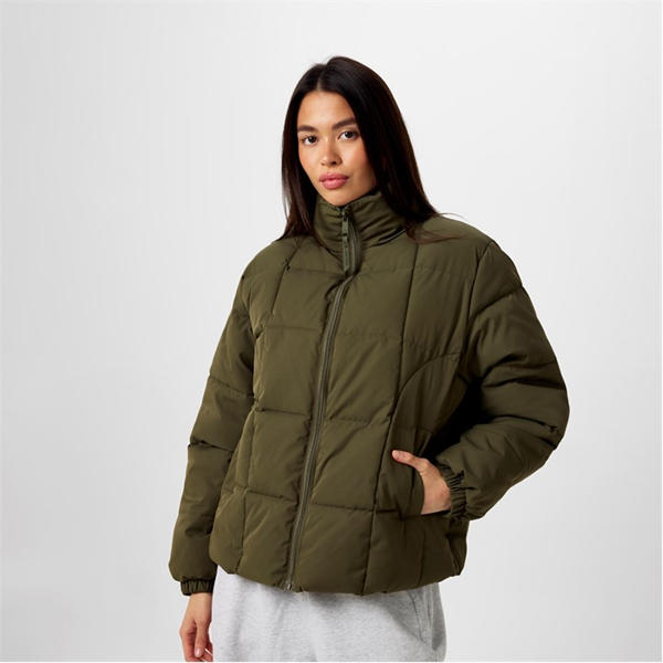 Jack Wills Boxy Puffer Jacket Khaki