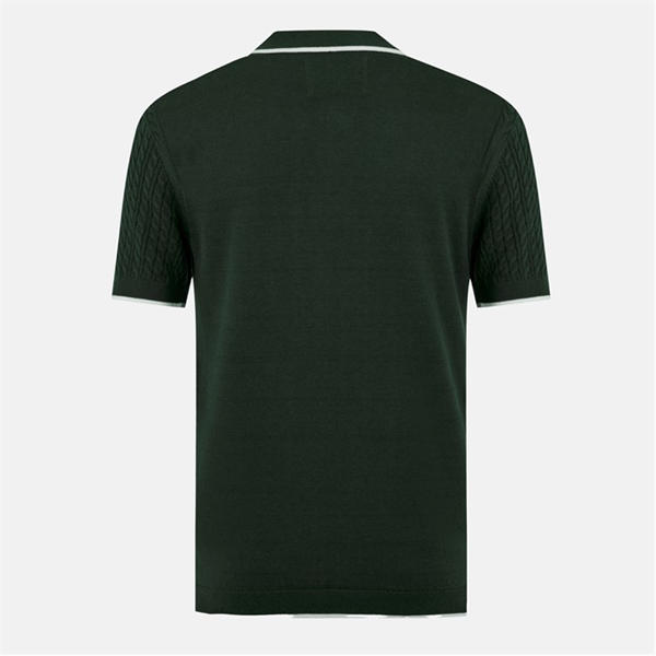 Jack Wills Braid Knit Polo Evergreen
