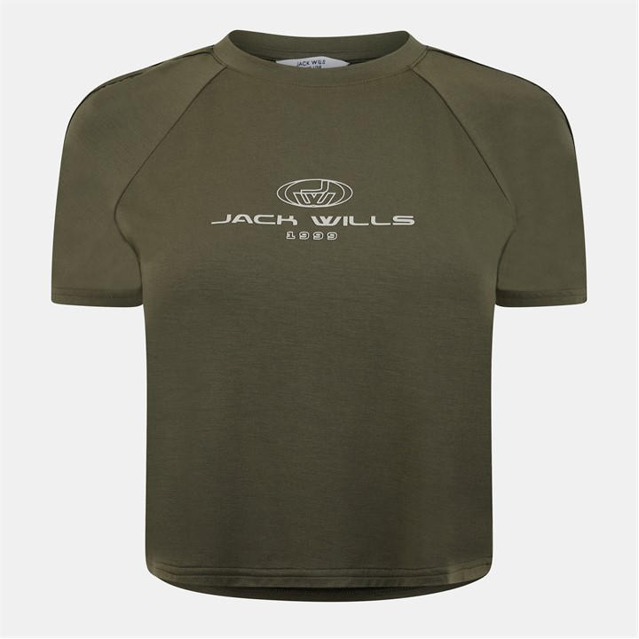 Jack Wills Branded Ringer T Shirt Khaki