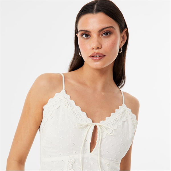 Jack Wills Broderie Cami Dress Buttercream