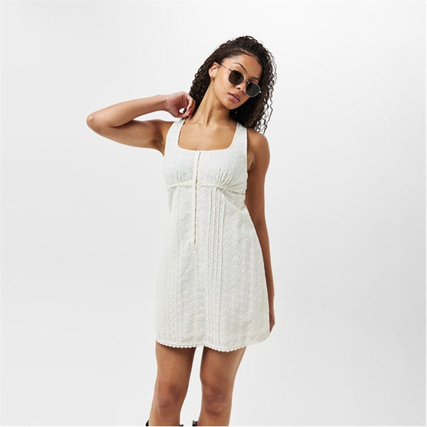 Jack Wills Broderie Corset Dress Vintage White