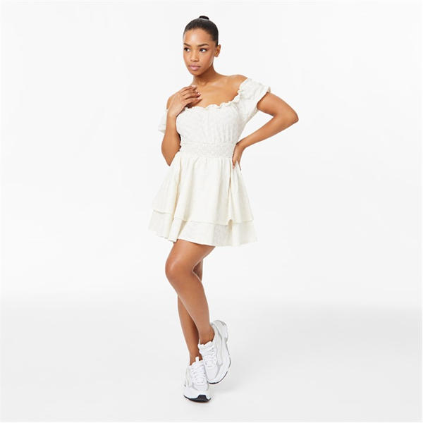 Jack Wills Broderie Mini Dress Buttercream