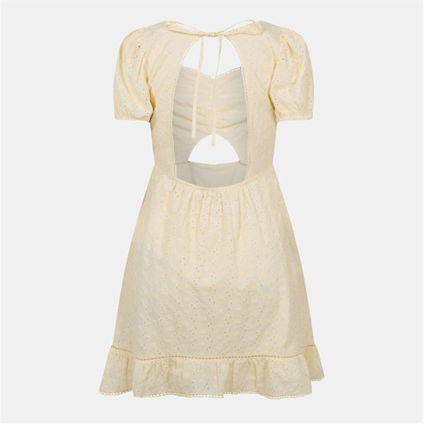 Jack Wills Broderie Mini Dress Buttercream