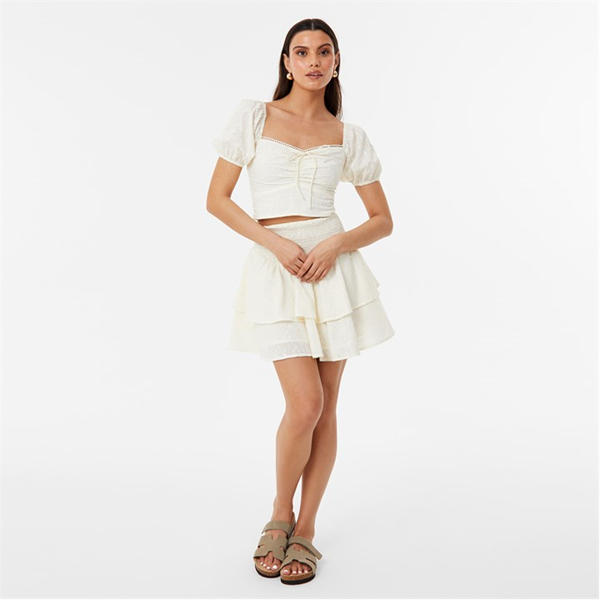 Jack Wills Broderie Prairie Top Buttercream