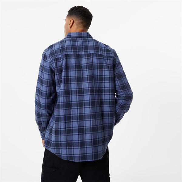 Jack Wills Brush Flannel Check Navy Dble Face