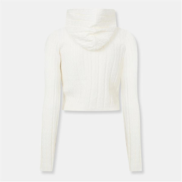 Jack Wills Cable Knit FZ Ld54 Vintage White