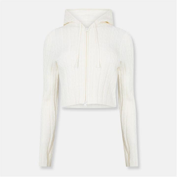 Jack Wills Cable Knit FZ Ld54 Vintage White