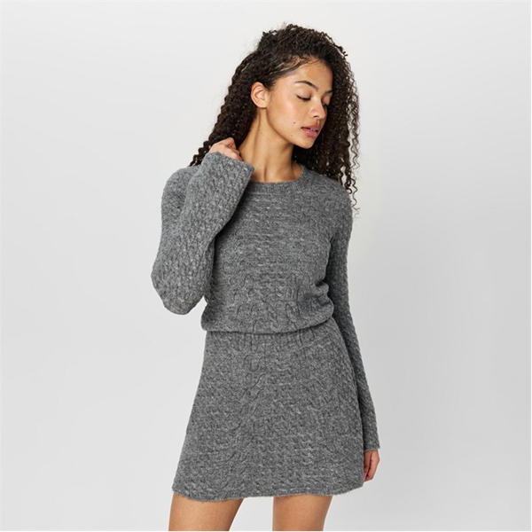 Jack Wills Cable Mini Dress Charcoal Marl