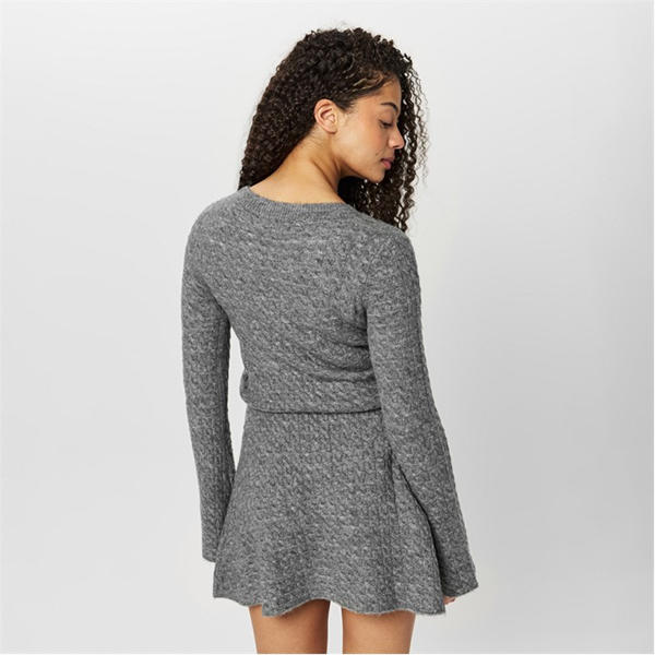 Jack Wills Cable Mini Dress Charcoal Marl