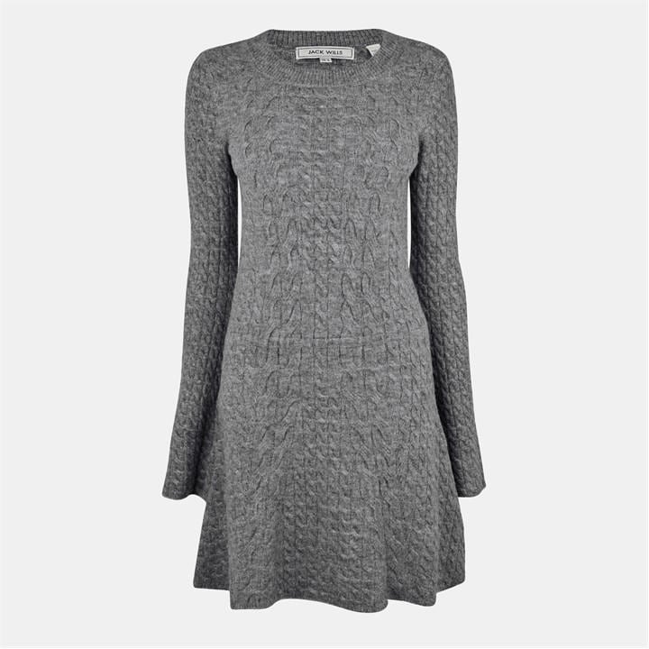 Jack Wills Cable Mini Dress Charcoal Marl