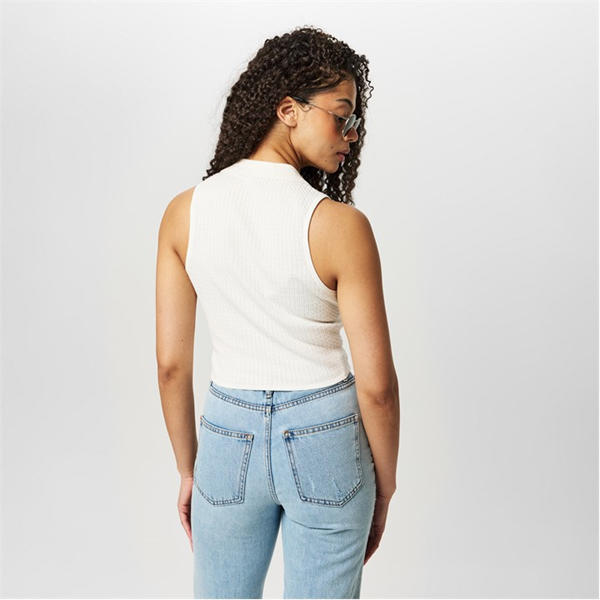 Jack Wills Cable Stitch Polo Vest Vintage White