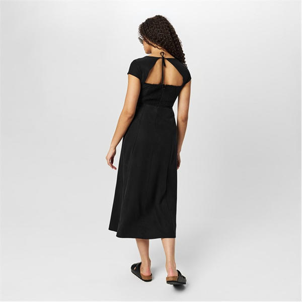 Jack Wills Cap Sleeve Midi Dress Black