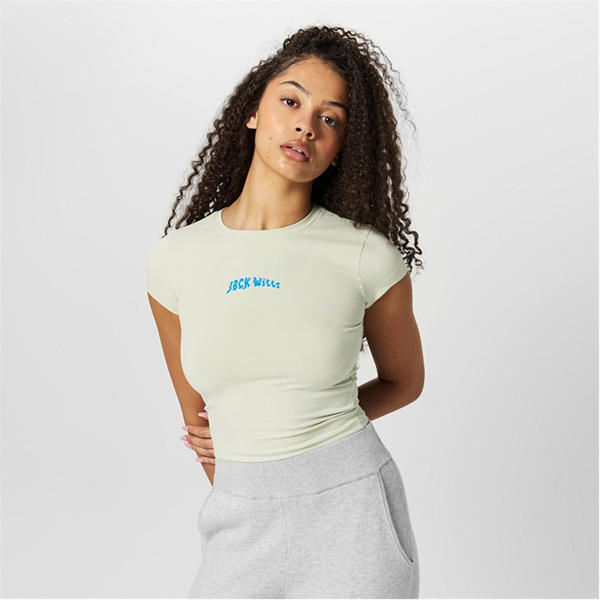 Jack Wills Cap Sleeve T Shirt Seaglass