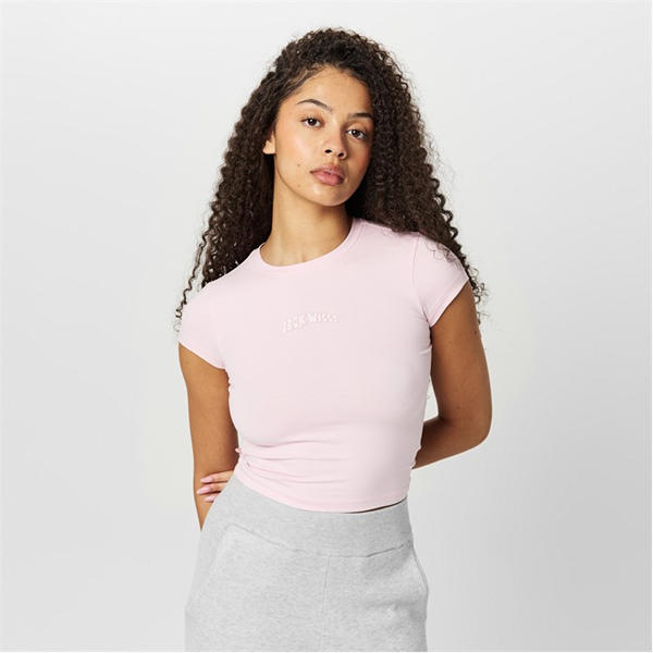 Jack Wills Cap Sleeved T Shirt Pink Icing