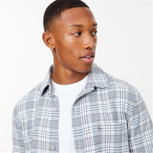 Jack Wills Check Flannel Shirt Grey