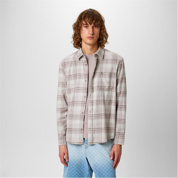 Jack Wills Check Shirt Oatmeal Marl