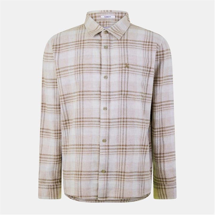 Jack Wills Check Shirt Oatmeal Marl
