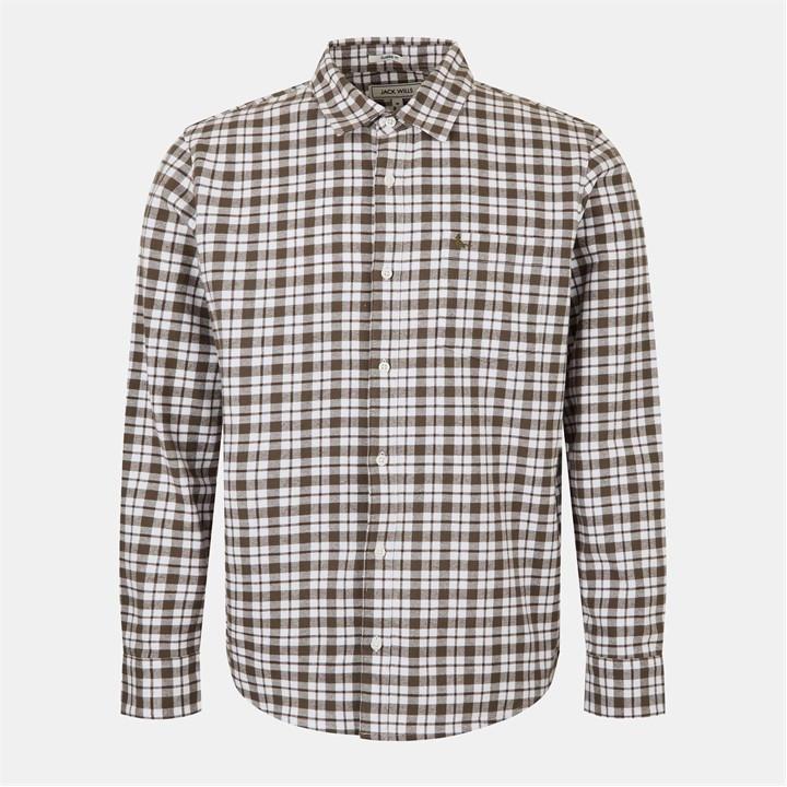 Jack Wills Check Shirt Smokey Olive