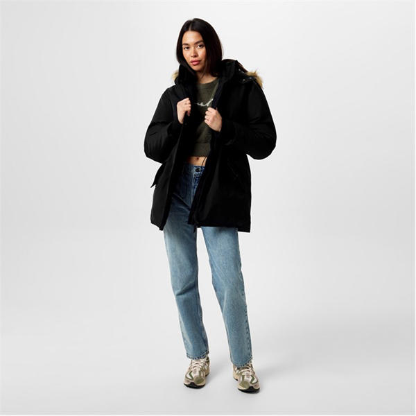 Jack Wills Cinched Parka Jacket Black