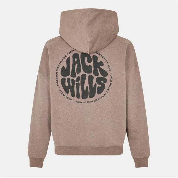 Jack Wills Circle Hoodie Brown Marl