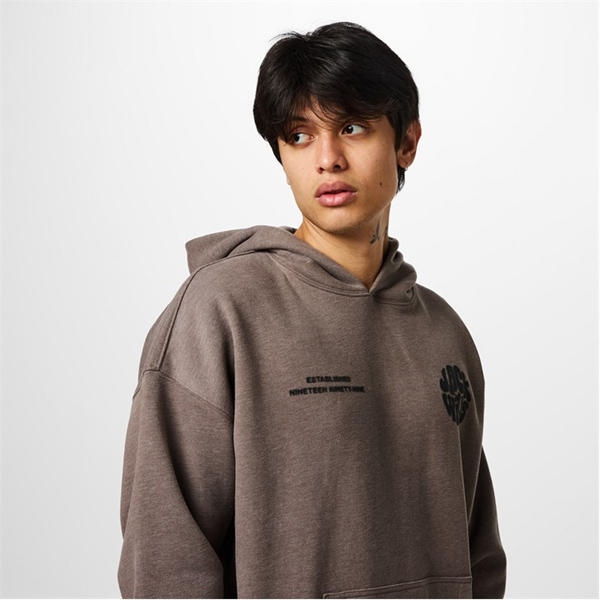 Jack Wills Circle Hoodie Brown Marl